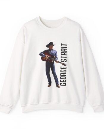 George Strait Heather Denim Silhouette Unisex Heavy Blend™ Crewneck Sweatshirt
