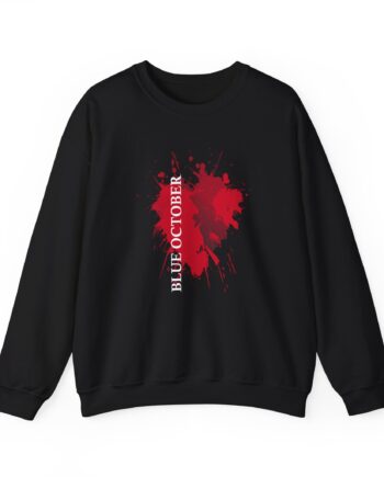 Blue October Splatter Heart Unisex Heavy Blend™ Crewneck Sweatshirt