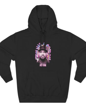 Ice Cube Airbrush Portrait Three-Panel Fleece Hoodie