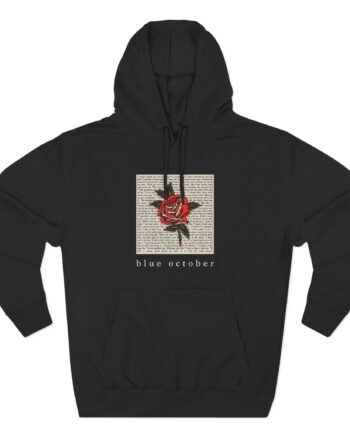 Blue October Rose Lyric Three-Panel Fleece Hoodie