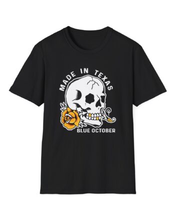 Blue October Skull Rose Unisex Softstyle T-Shirt