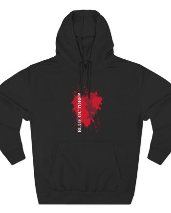 Blue October Splatter Heart Three-Panel Fleece Hoodie
