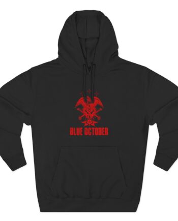 Blue October Heart Eagle Splatter Three-Panel Fleece Hoodie