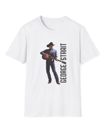 George Strait Heather Denim Silhouette Unisex Softstyle T-Shirt