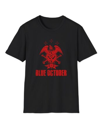 Blue October Heart Eagle Splatter Unisex Softstyle T-Shirt