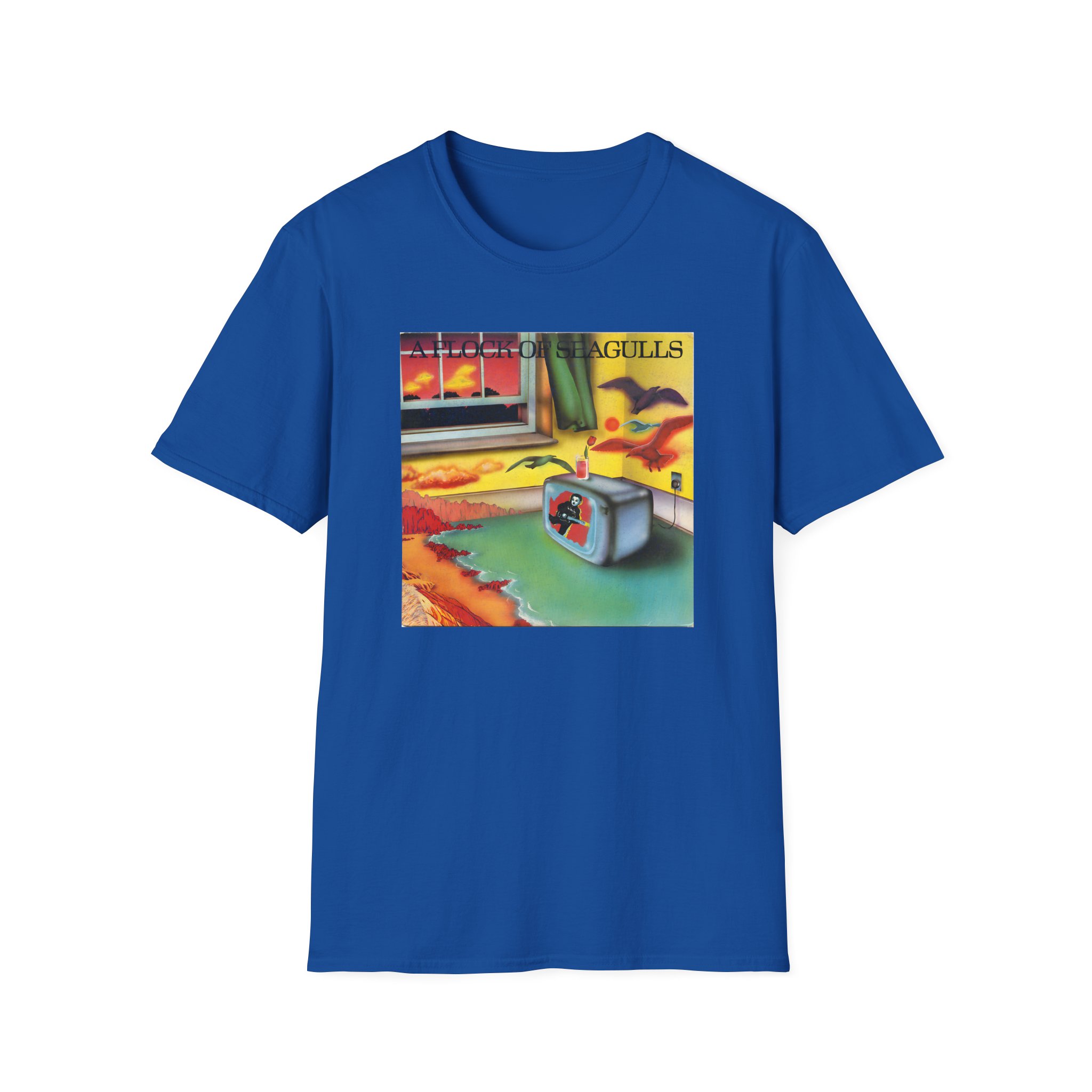 A Flock of Seagulls Original Album Cover Unisex Softstyle T-Shirt - Image 9