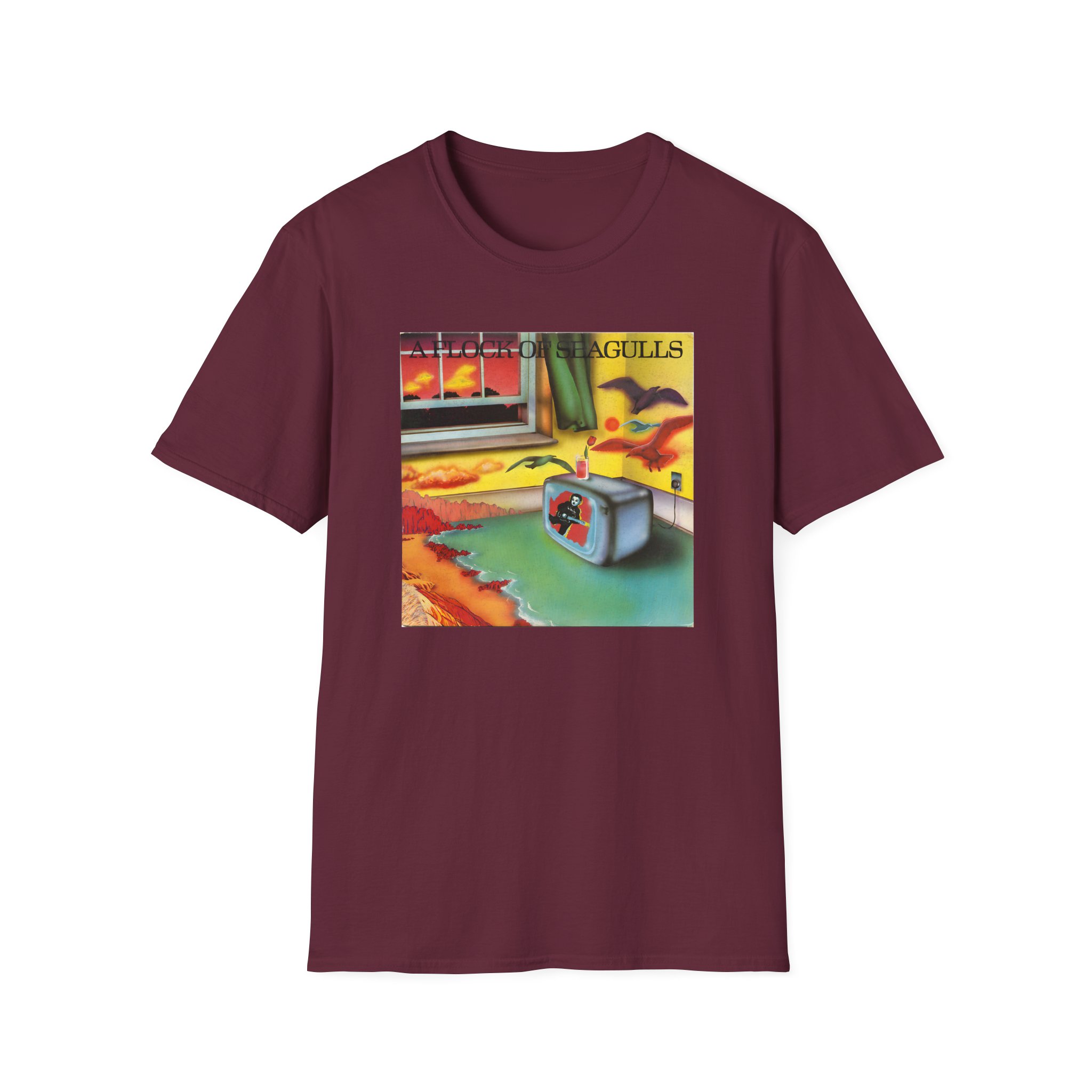 A Flock of Seagulls Original Album Cover Unisex Softstyle T-Shirt - Image 3