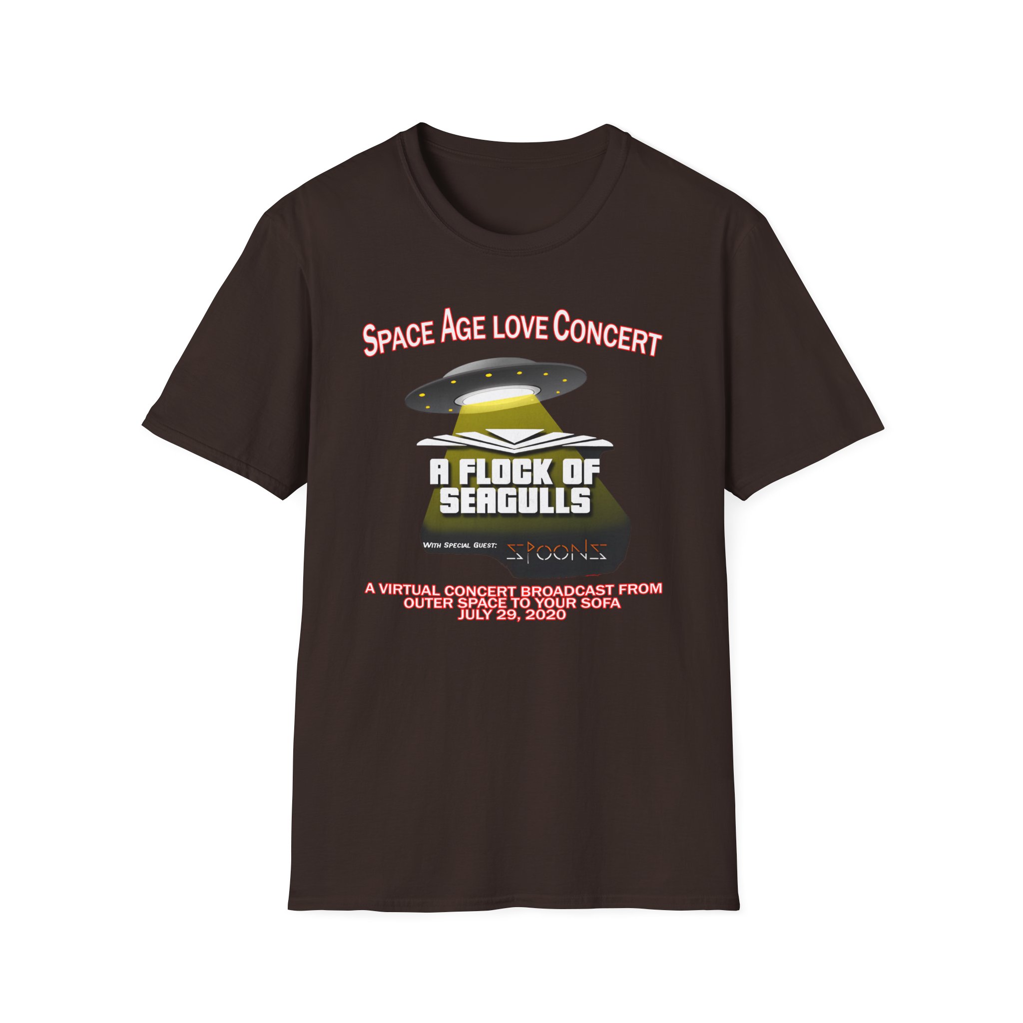 A Flock of Seagulls Space Age Love Concert Unisex Softstyle T-Shirt - Image 3
