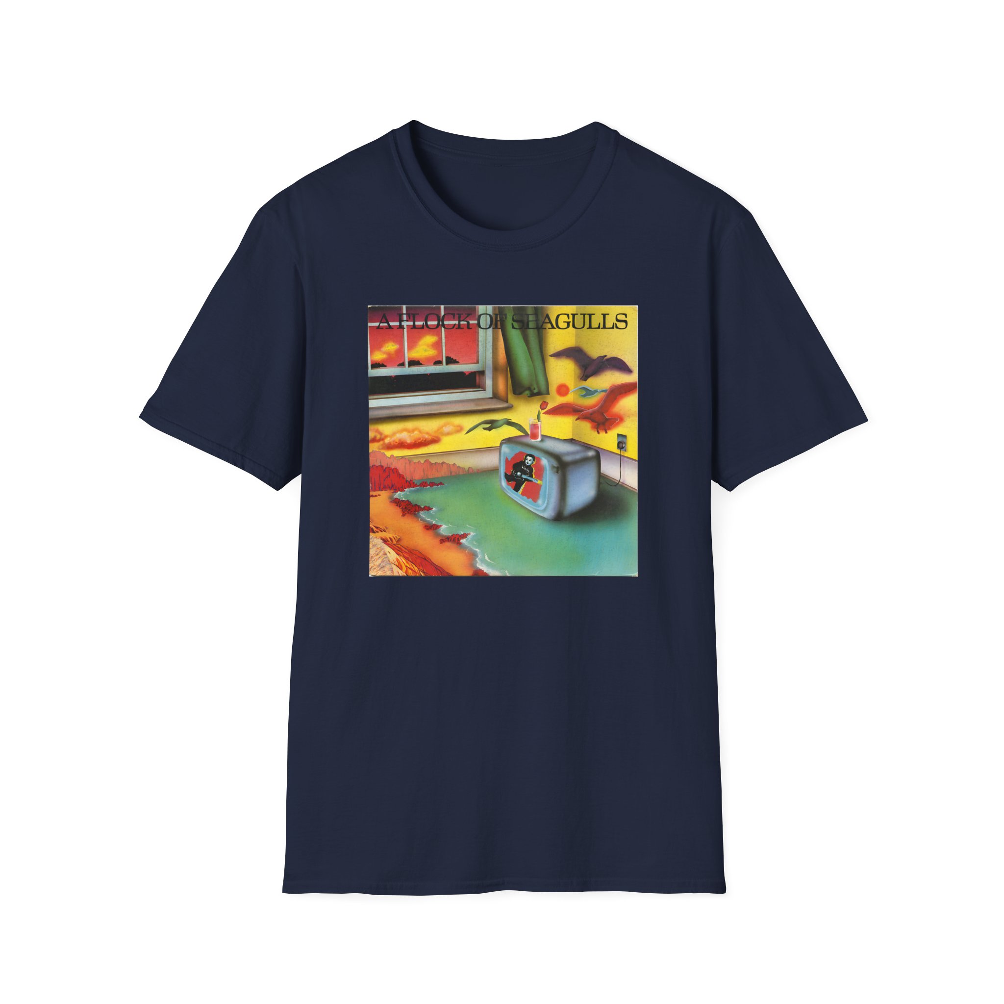A Flock of Seagulls Original Album Cover Unisex Softstyle T-Shirt - Image 11