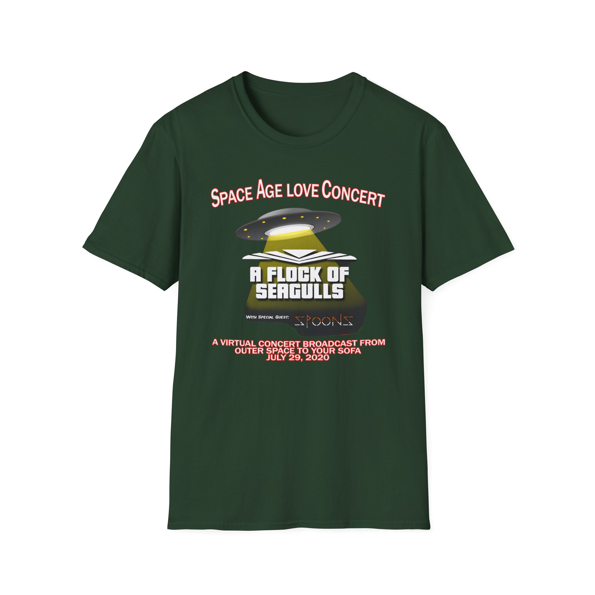 A Flock of Seagulls Space Age Love Concert Unisex Softstyle T-Shirt - Image 5