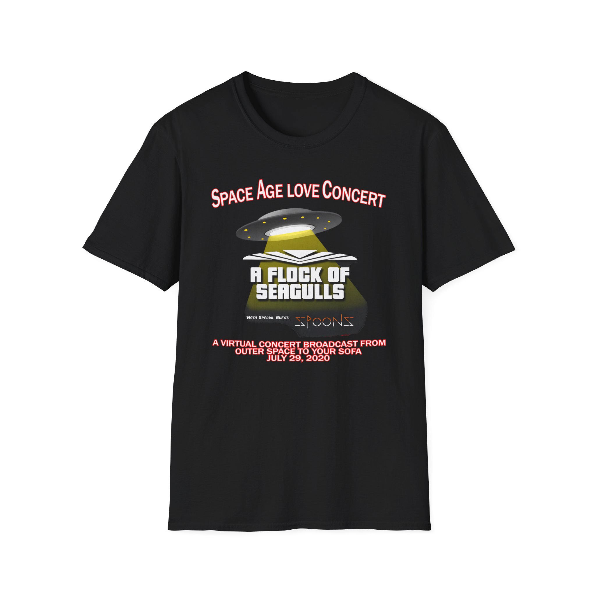 A Flock of Seagulls Space Age Love Concert Unisex Softstyle T-Shirt