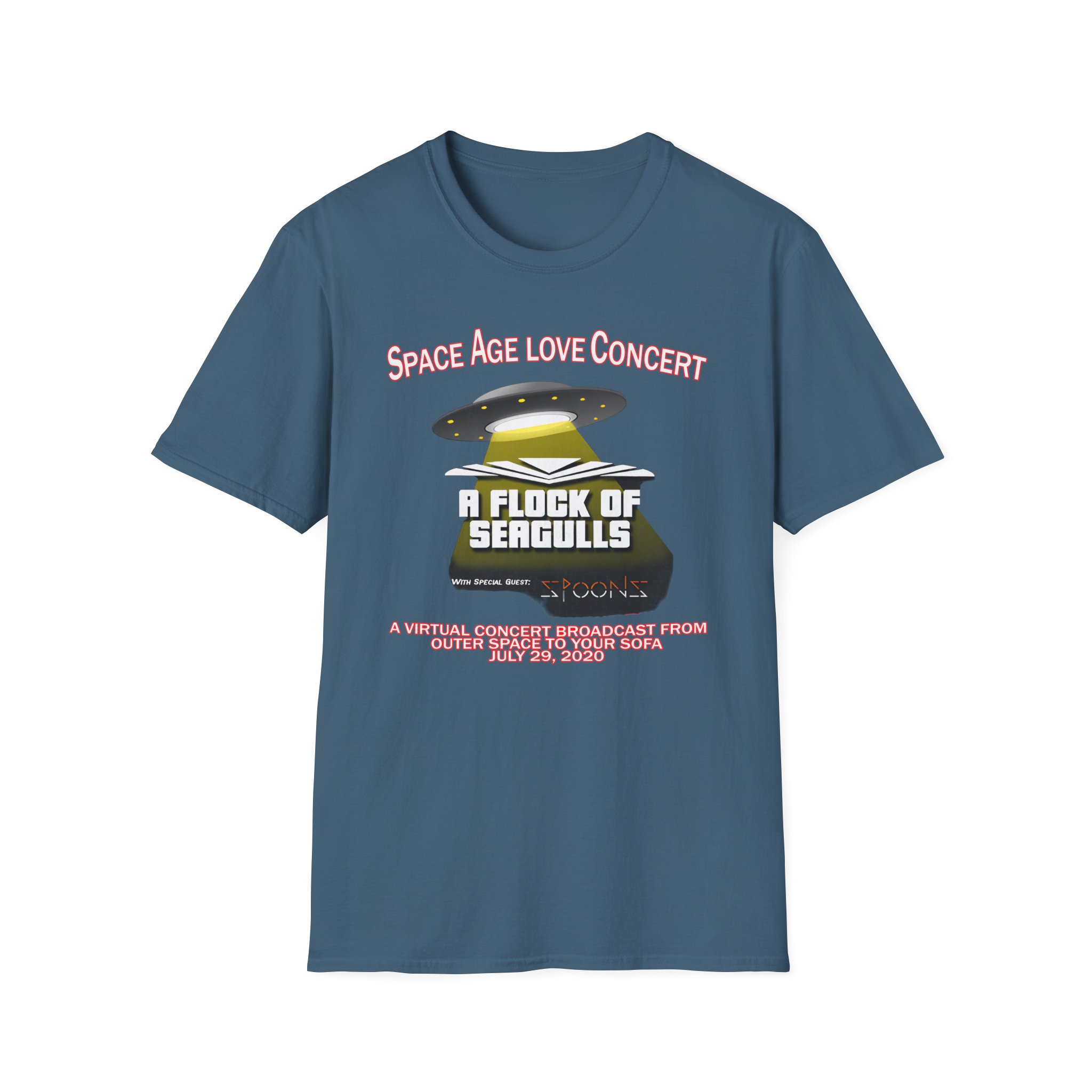 A Flock of Seagulls Space Age Love Concert Unisex Softstyle T-Shirt - Image 7