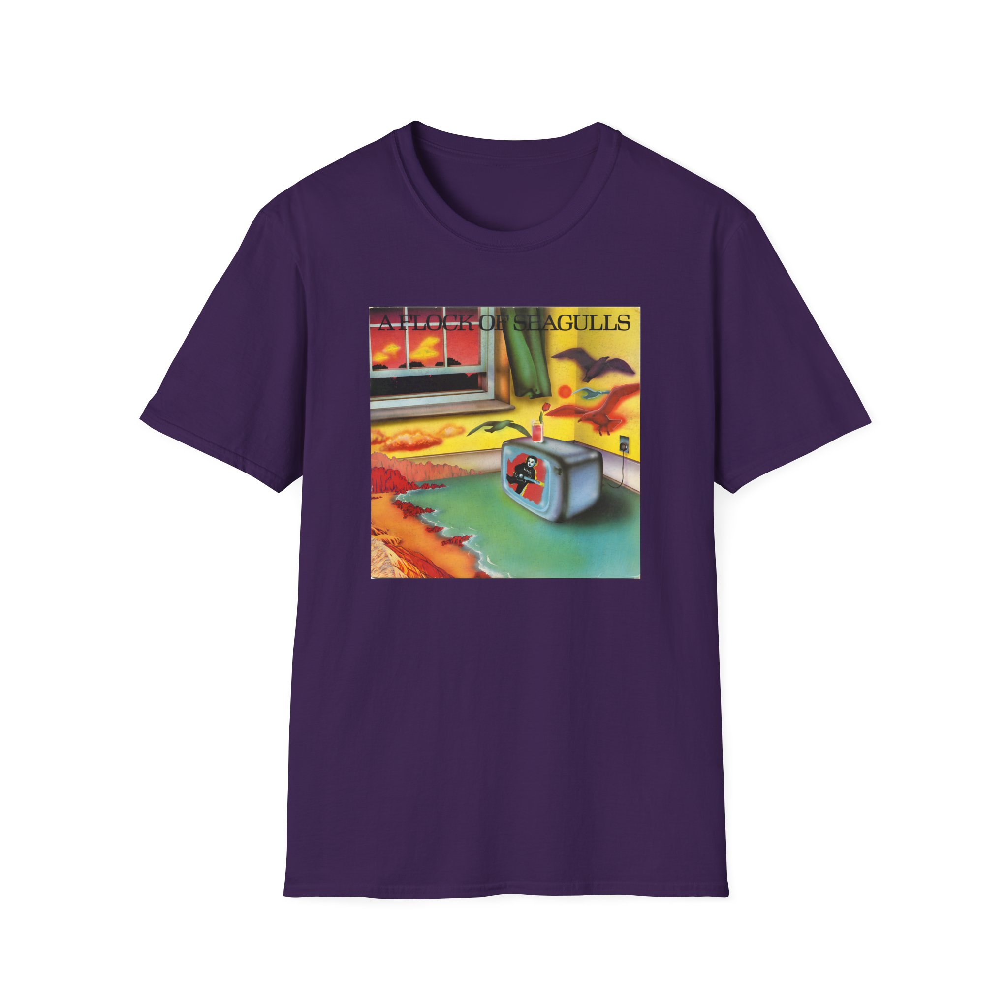 A Flock of Seagulls Original Album Cover Unisex Softstyle T-Shirt - Image 13