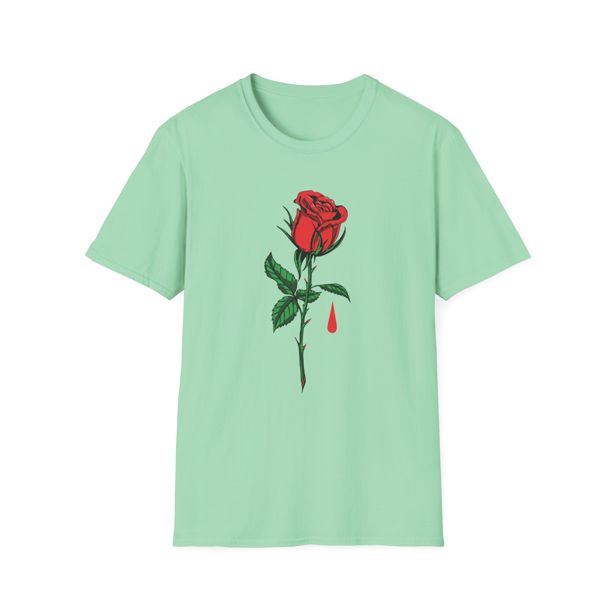 Blue October Big Rose Unisex Softstyle T-Shirt - Image 9