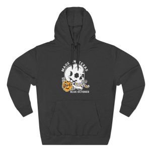 Blue October Skull Rose Three-Panel Fleece Hoodie
