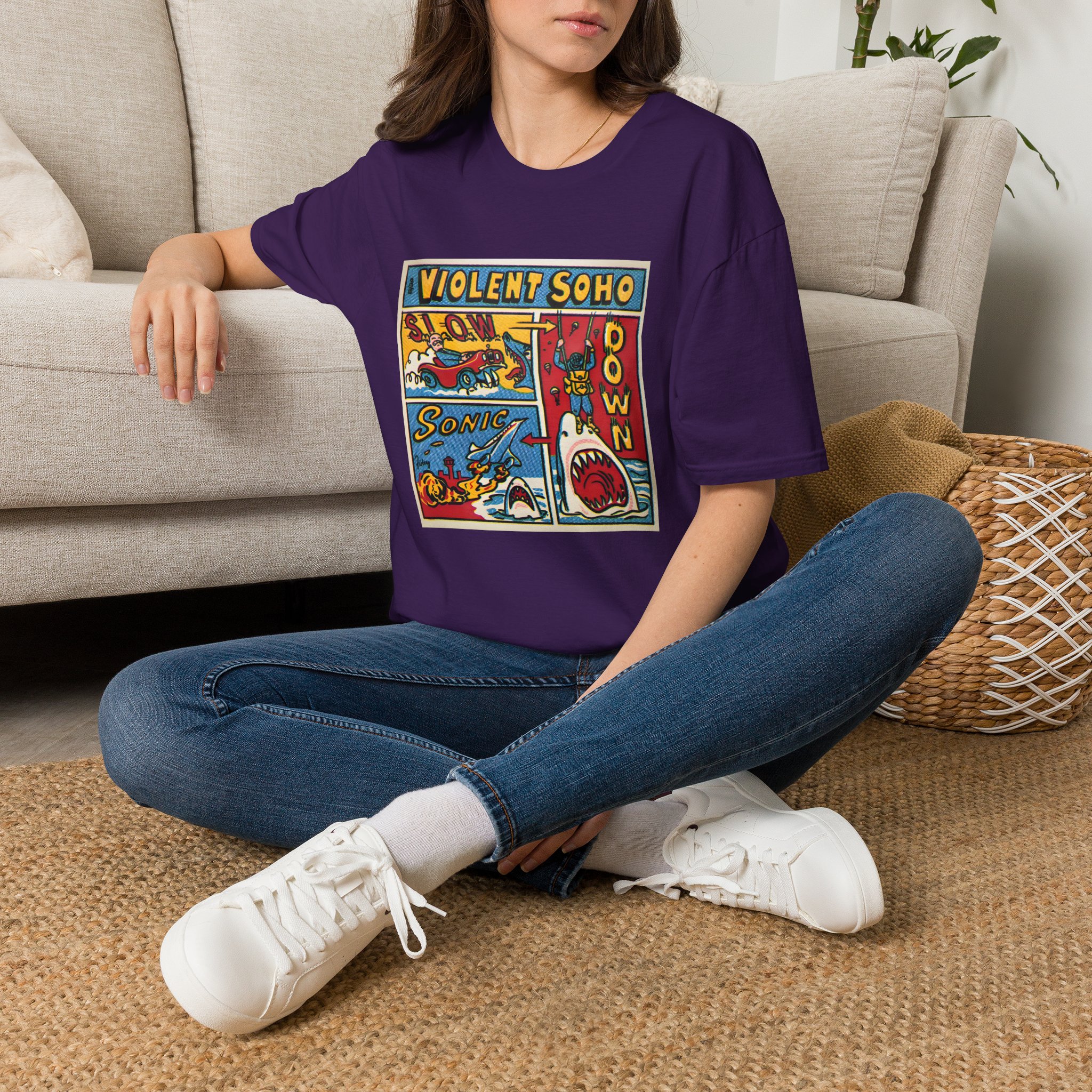 Violent Soho Slow Down Sonic Unisex Softstyle T-shirt - Image 30