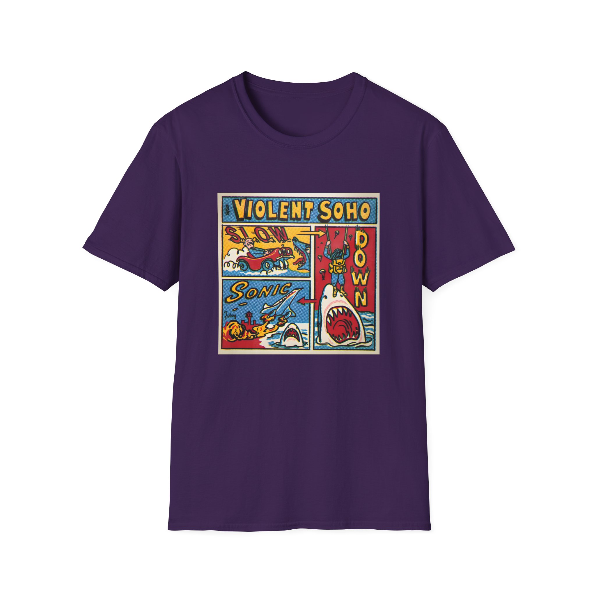 Violent Soho Slow Down Sonic Unisex Softstyle T-shirt - Image 31