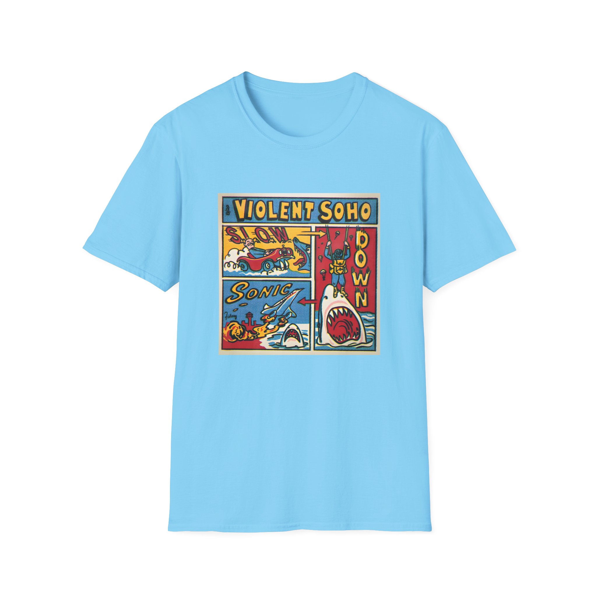 Violent Soho Slow Down Sonic Unisex Softstyle T-shirt - Image 7