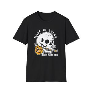 Blue October Skull Rose Unisex Softstyle T-Shirt