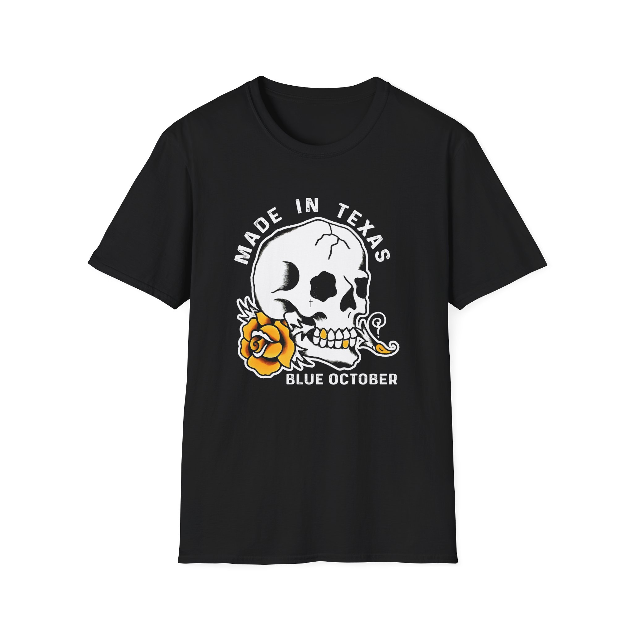 Blue October Skull Rose Unisex Softstyle T-Shirt