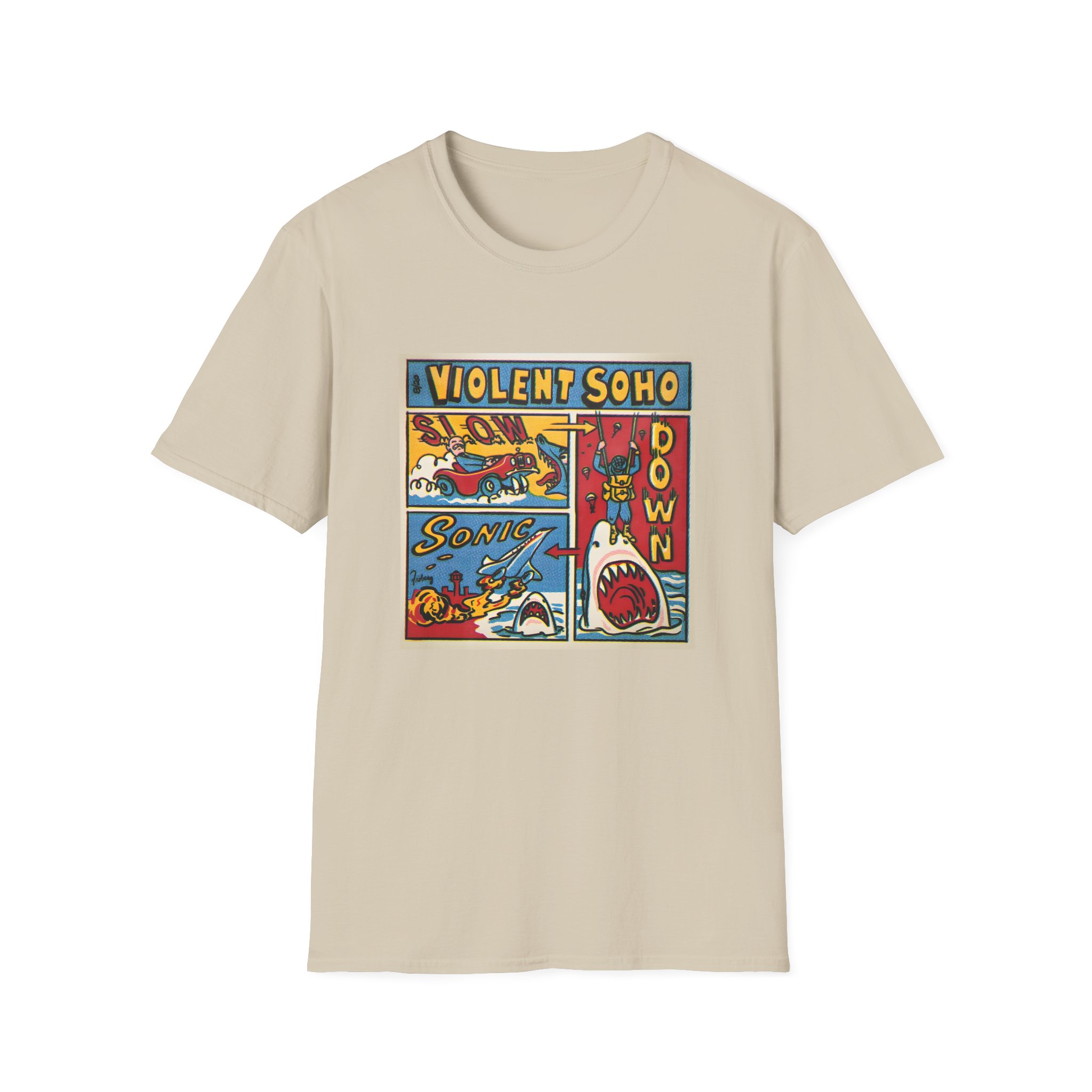 Violent Soho Slow Down Sonic Unisex Softstyle T-shirt - Image 5