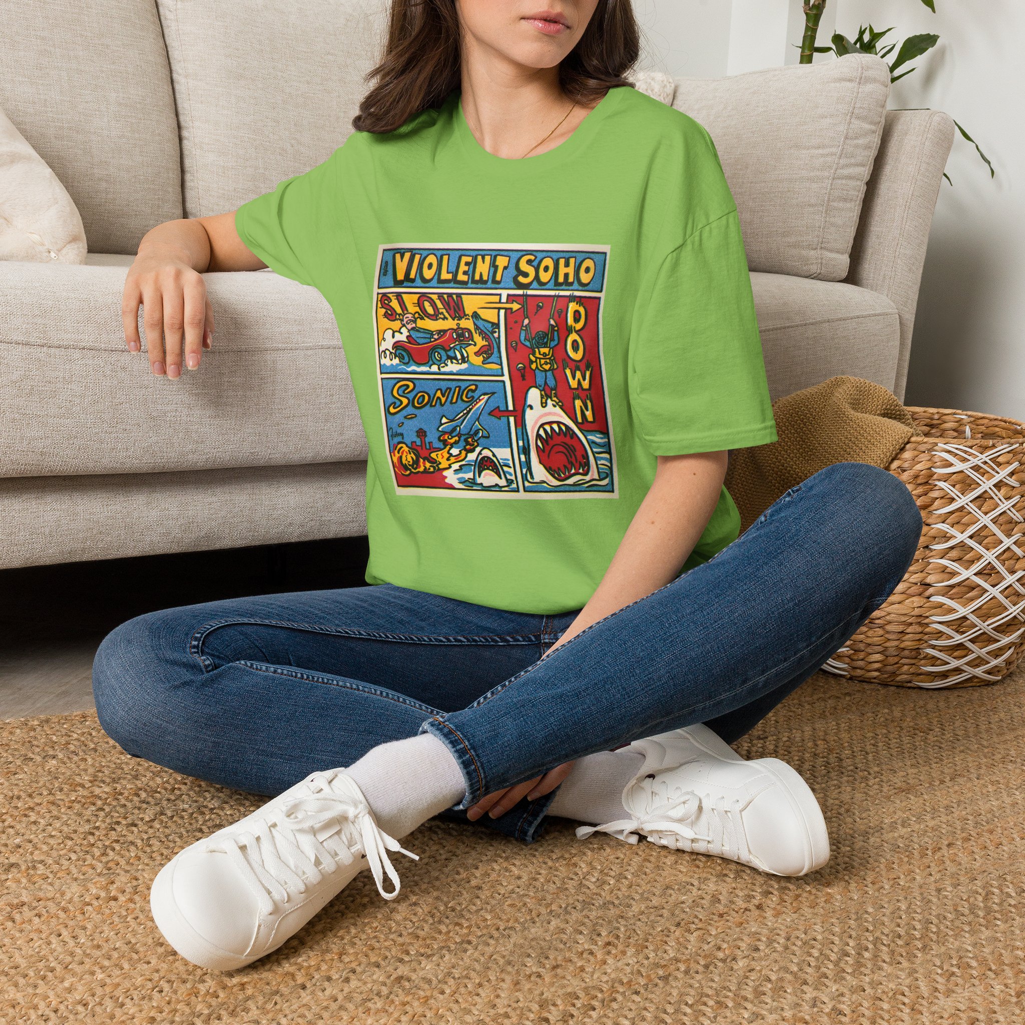 Violent Soho Slow Down Sonic Unisex Softstyle T-shirt - Image 34