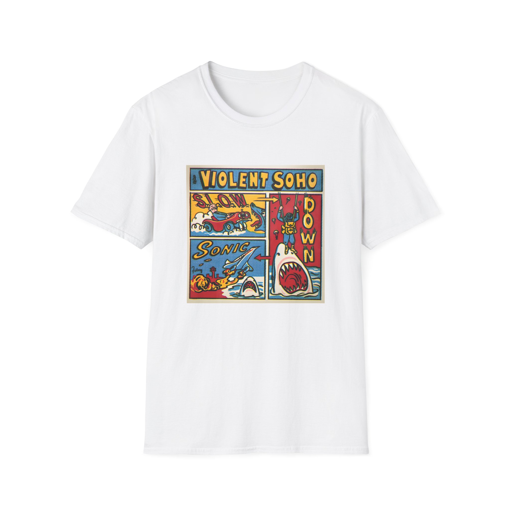 Violent Soho Slow Down Sonic Unisex Softstyle T-shirt - Image 3