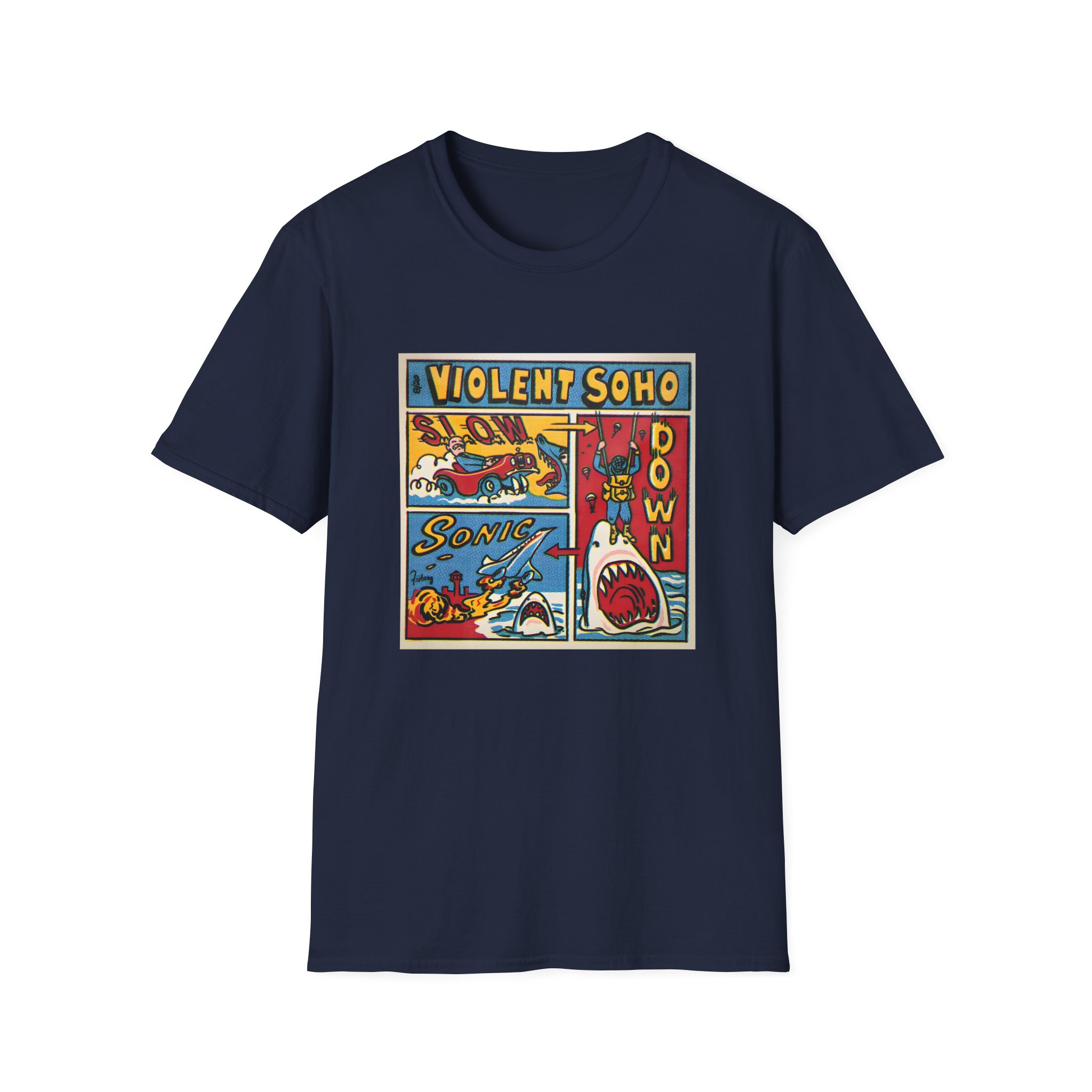 Violent Soho Slow Down Sonic Unisex Softstyle T-shirt - Image 13