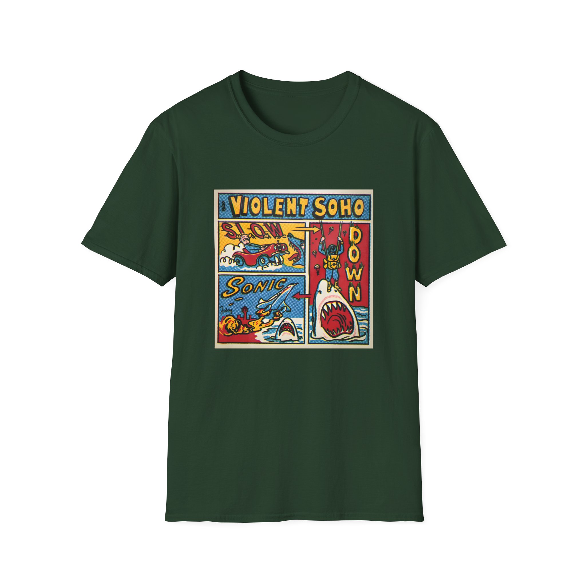 Violent Soho Slow Down Sonic Unisex Softstyle T-shirt - Image 23