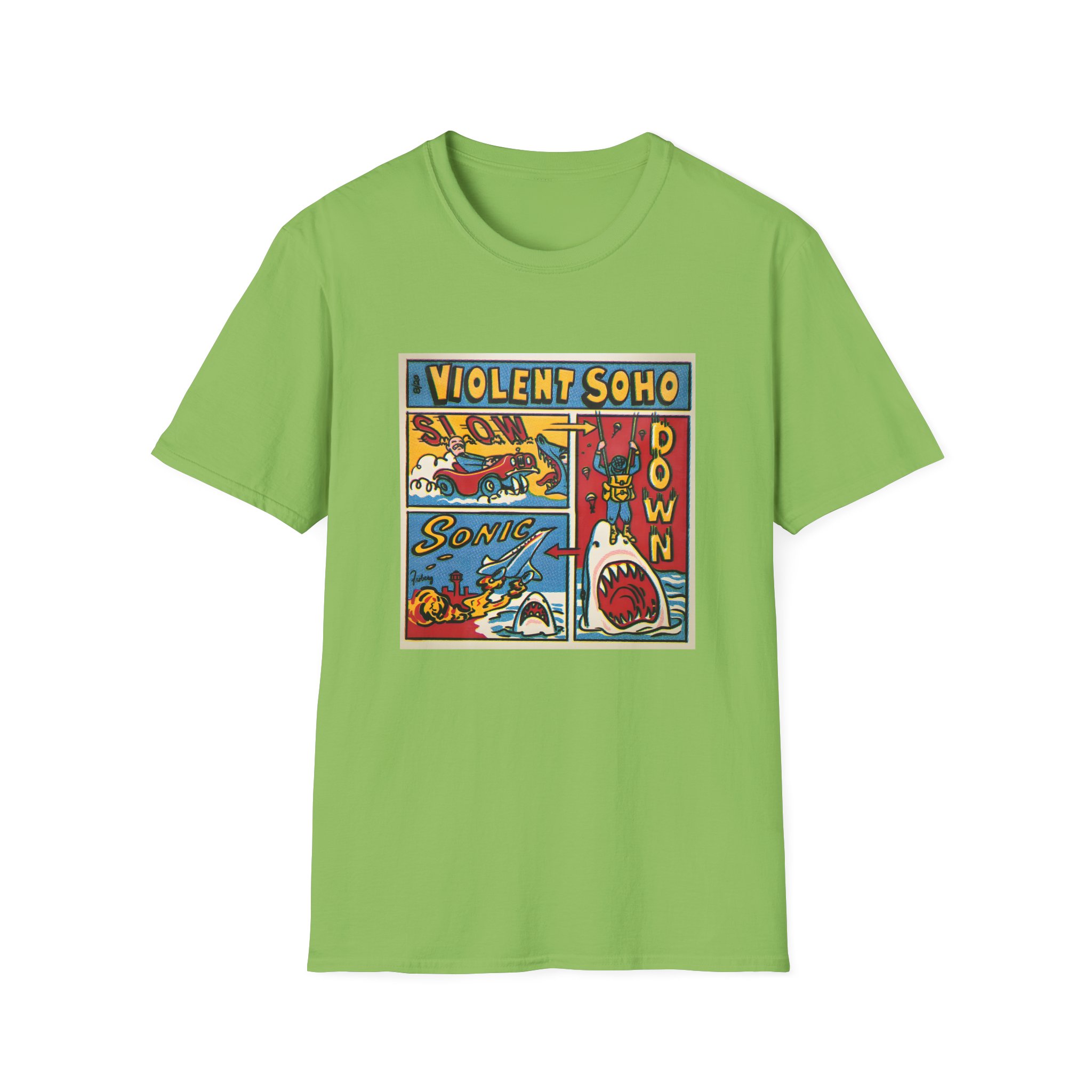 Violent Soho Slow Down Sonic Unisex Softstyle T-shirt - Image 35