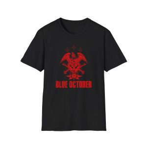 Blue October Heart Eagle Splatter Unisex Softstyle T-Shirt